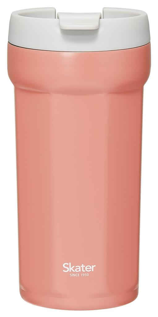 Skater Octagonal Stainless Steel Tumbler with Lid, 350ml, Vacuum Insulated, Flap Lock, Terracotta Orange, SMVO4-A