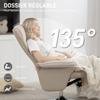 Reclining relax armchair 135 degrees swivel 360 degrees with footrest fabric upholstery beige