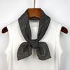 Silk Wool 65 Square Scarf: Simple Stripe Double-Sided Mulberry Silk Wool Shawl for Autumn and Winter
