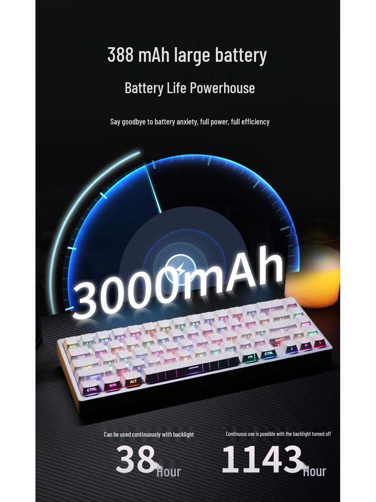 Ultra-Thin Bluetooth Mechanical Keyboard - Three-Axis Design, Office Gasket Structure, PBT Keycaps, Aluminum Build, Portable for Tablets