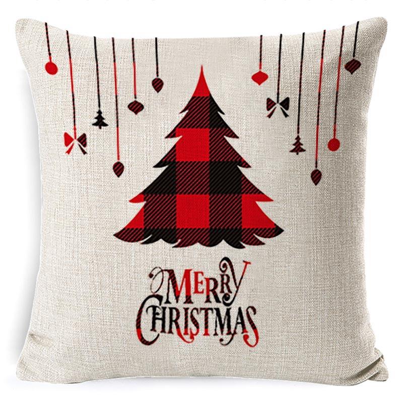 New Christmas Pillowcase Cushion Car Waist Protector Bedside Pillowcase Christmas Linen Pillowcase