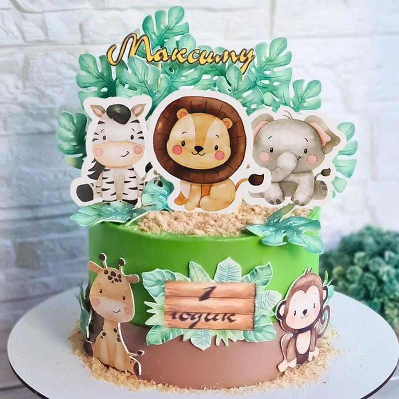 Jungle Birthday Party Decorations Animal Disposable Tableware Set Forest Woodland Safari Birthday Animals Theme Party Supplies
