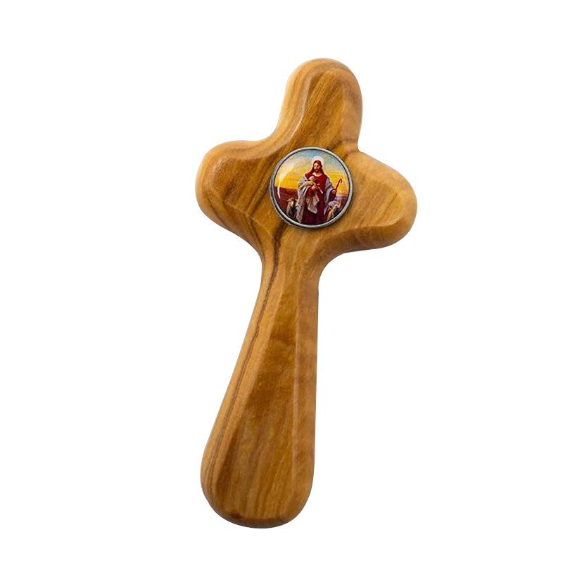 

Creative Small Handheld Cross Wooden Crafts Festival Gifts 9.5x3.8x1.5cm