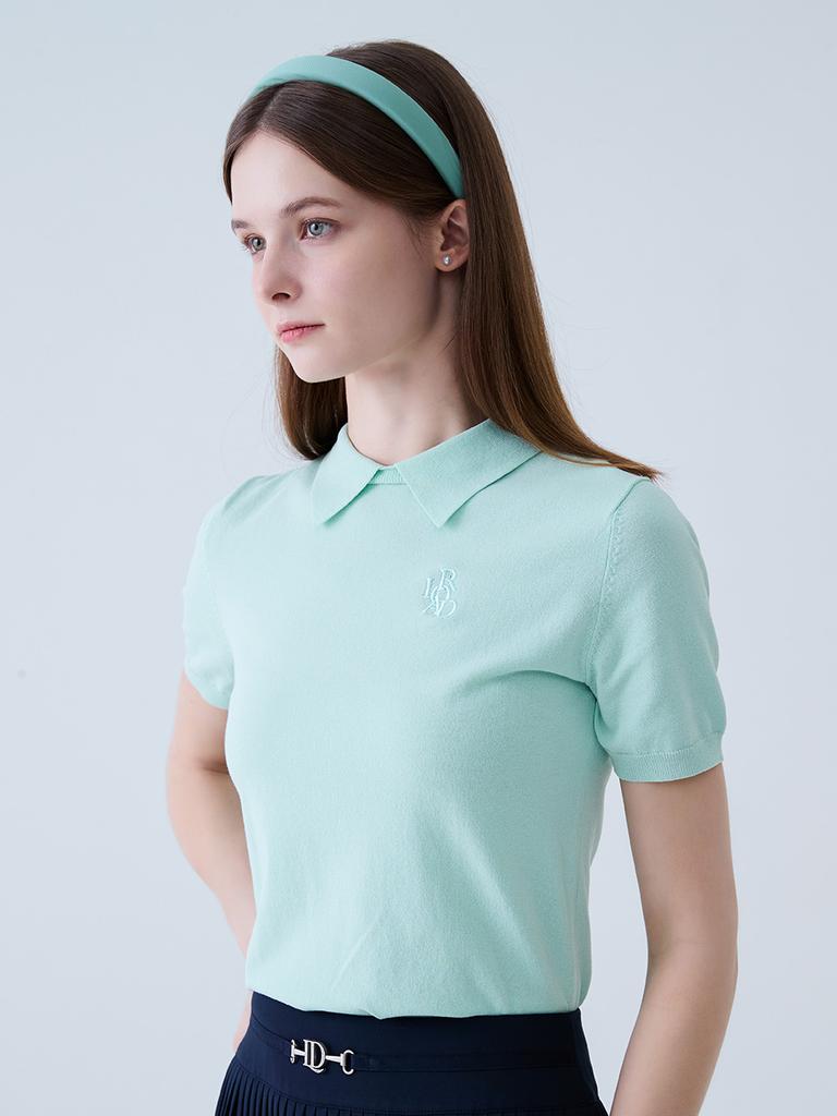 LORDLOAR Round Neck Collar Knit Mint