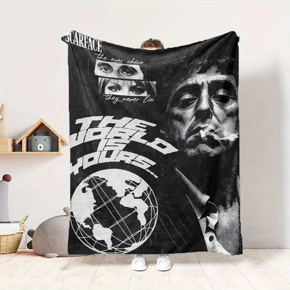 Scarface World Flannel Blanket Throw Blanket Soft Warm Sofa Bed Camping Home Decor Unique Christmas Gift C9211107