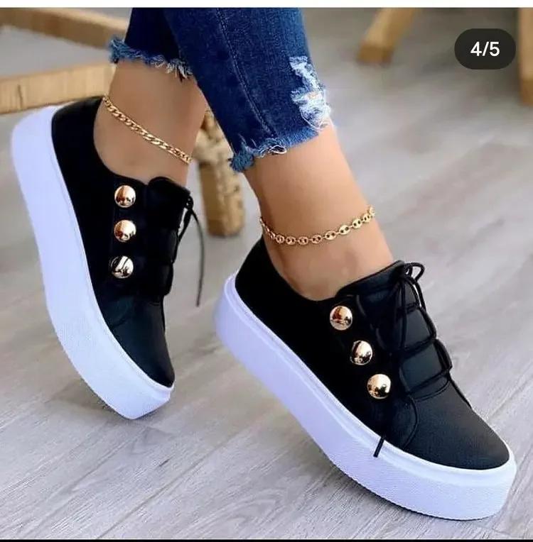 Fashion Women Flat  2025 New Fashion High Quality Casual Shoes Comfortable Outdoor Sports Platform Plus Size Round Head Shoes