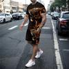 New3D printed men's short sleeved T-shirt and shorts set casual and youthful quality summer street vacation domineering clothing