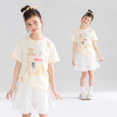 Mucmukn Girls' Lyocell Cool-Touch Animal Print Short-Sleeve T-Shirt