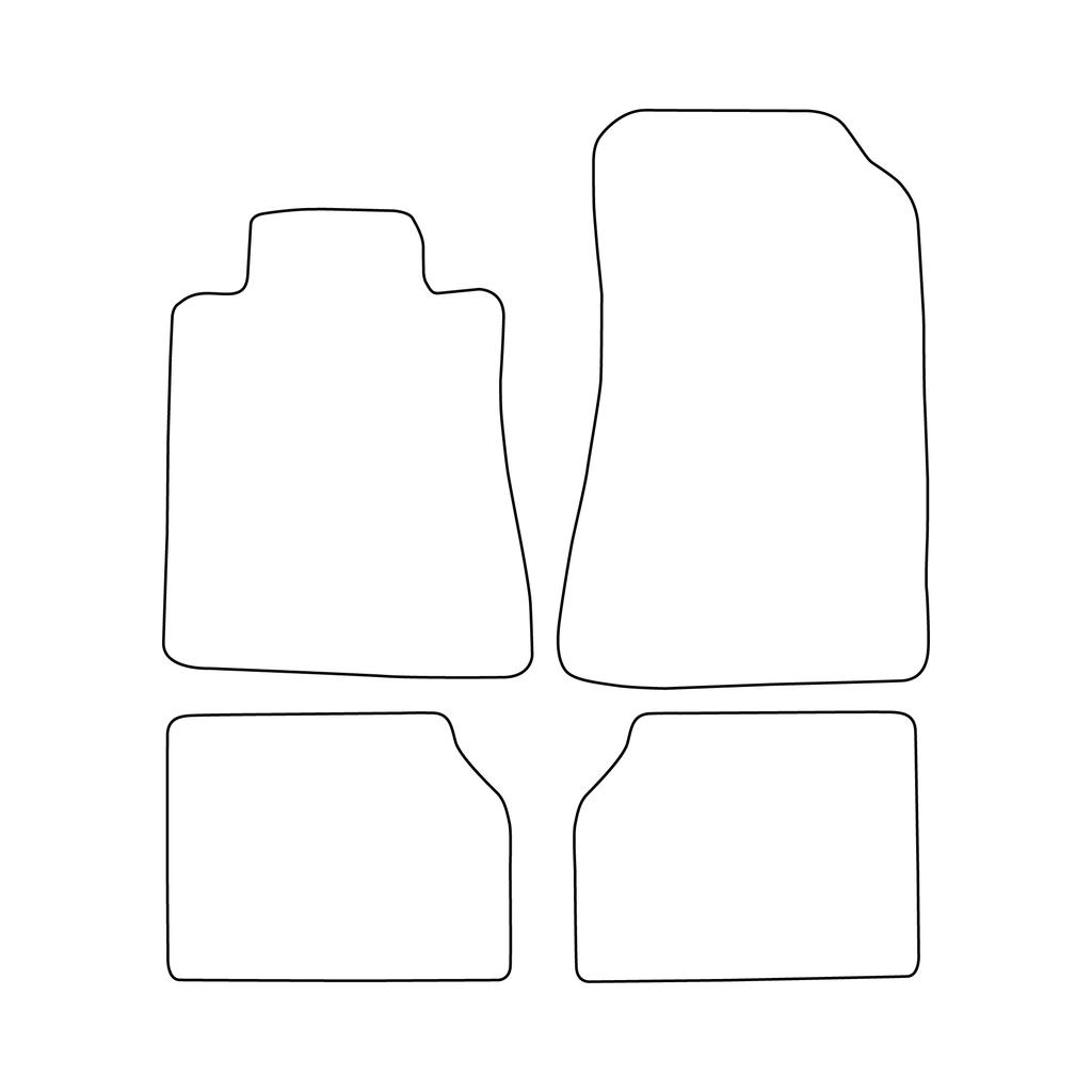 [Blm]Me027 Black - Set Of Velour Floor Mats To Fit Mercedes S-Klass W140 1991-1998 - Black Trim