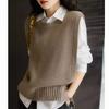 Women S French Style Loose Knit Sleeveless Vest Autumn Winter Outerwear