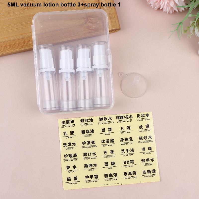 5/10/15ml Airless-Pumpflaschen-Set Tragbar Klar Leer Nachfüllbar Vakuumpumpe Reise Leere Kosmetikbehälter Probenverpackung