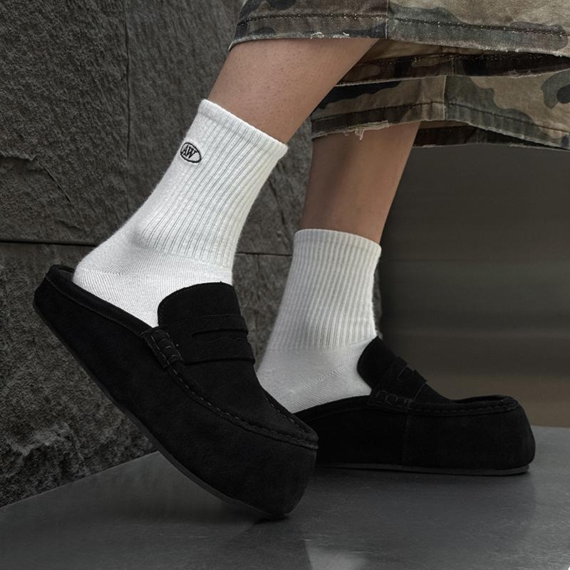 2026 Lazy Half Slippers Shoes Retro Versatile American Muller Men's Shoes Suede