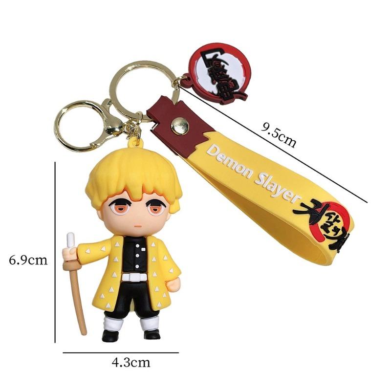 Demon Slayer keychains, anime doll car and motorcycle keychain accessories, cute character bag pendants, cartoon couple pendants