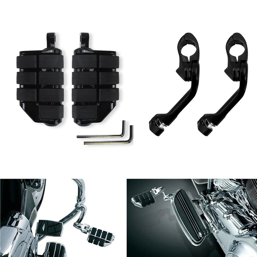 HDBUBALUS Motorcycle Highway Foot Peg Footrest Long Adjustable Engine Guard 1.25" 32mm for Harley