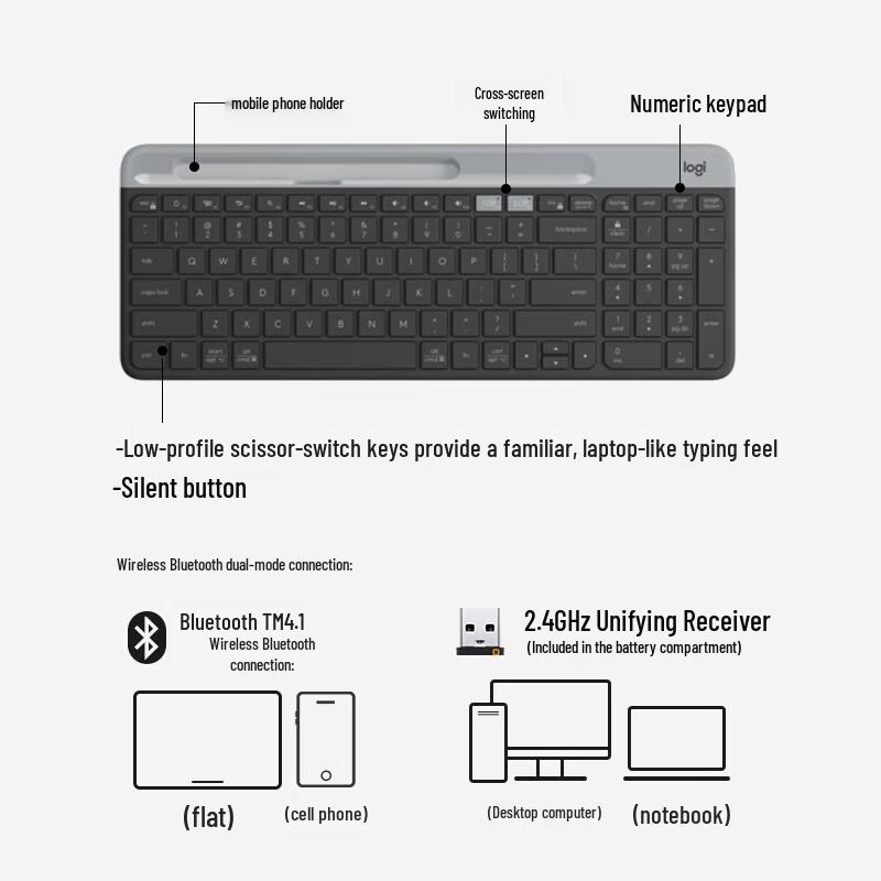 Logitech K580 Wireless Bluetooth Silent Keyboard