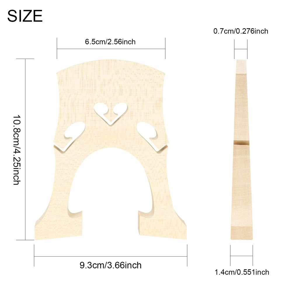 Barocke Cello-Brücke Naturgetrocknetes Ahornholz 4/4 Cello-Brücke Ersatzteile Saiteninstrumenten-Zubehör
