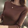 ITOOLIN Autumn Women Knitted Long Sleeve Office Sweaters Ribbed Slash Neck Slim Sweater Casual For Women Solid Pullovers 2026