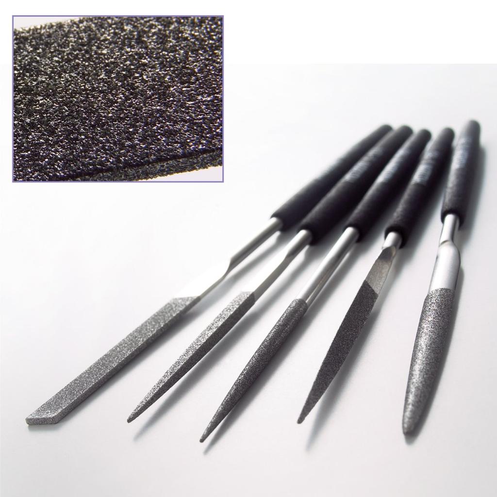 HOZAN Diamond File, for precision machining of hard and heat-treated materials, Grit: #200, Shape: Square, Tip Size: 1mm, K-184