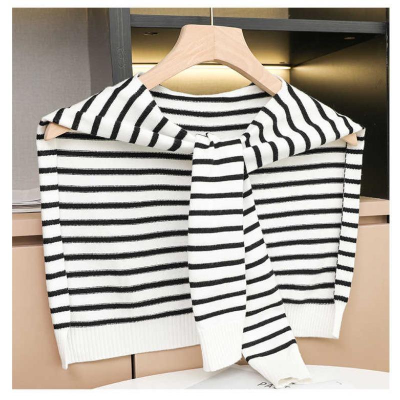 Spring and Autumn Air-conditioned Room Shoulder Small Shawl Knotted Knitted Knitted Sweater Wool Scarf Women
