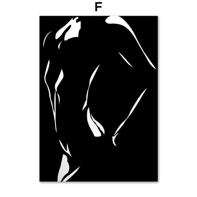 Plakát Body Art Portrét Sexy ženy Obraz na plátně Plakát Černobílý obraz na plátně Domov Pokoj Nástěnné Umělecké obrazy Bez rámu