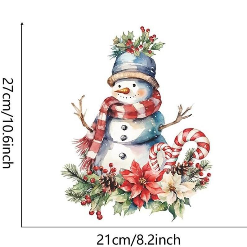 Christmas Snowman Toilet Lid Decal - Waterproof, Self-Adhesive PVC Bathroom Sticker for Festive Holiday Decor,Best for Christmas