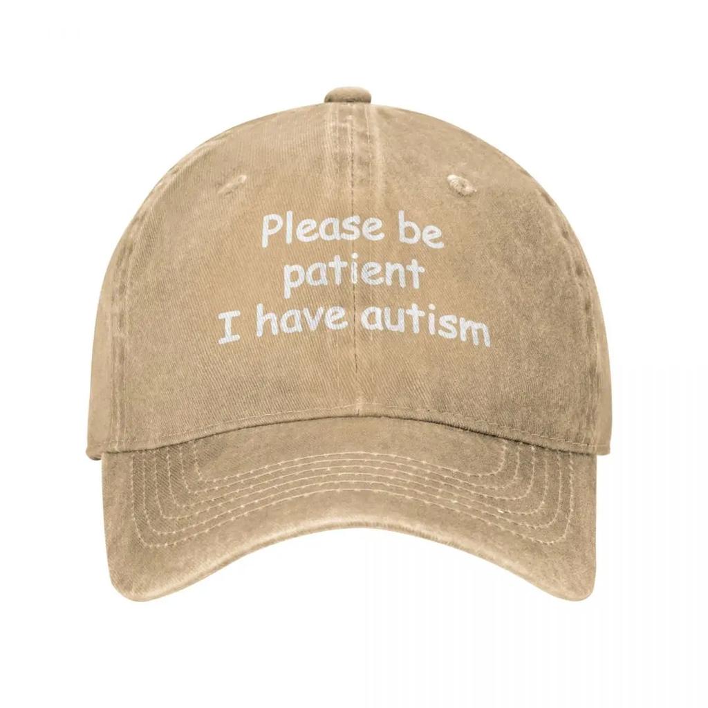 Please Be Patient I Have Autism Unisex Baseball Cap Distressed Cotton Caps Hat Fashion Outdoor All Seasons Travel Snapback Hat