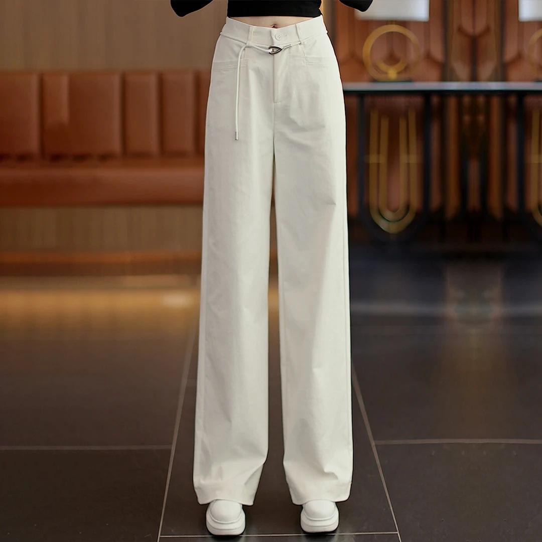 Tencel Cotton Velvet High-Waist Slimming Pants for Women - Autumn/Winter 2025 Collection 2XL