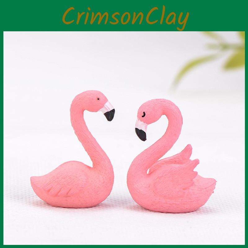 Lebhaftes PVC-Flamingo-Ornament Schlüsselanhänger und Miniatur-Kuchenaufsatz Dekoration