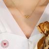 Korean Sweetheart Heart-Shaped Pendant Necklace for Women, 18K Gold-Plated Titanium Steel Clavicle Chain