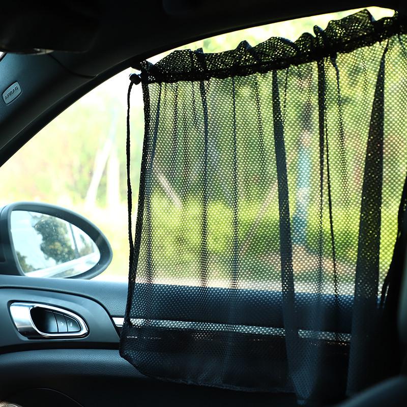 Car Window Sunshade Mesh Curtains with Suction Cups for Summer Privacy and Sun Protection