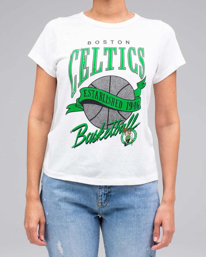 Junk Food Womens NBA Boston Celtics Basketball Est. 1946 White Shirt New XXS-L M