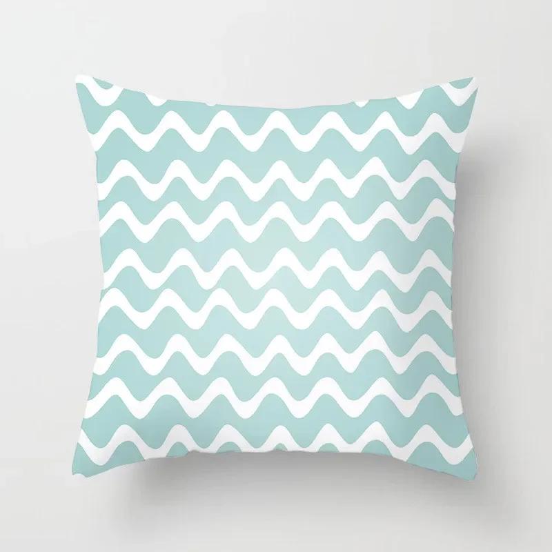 Mint Green Pillow Case Home Decorative Cushion Cover Modern Geometry Printing Pillowcase Sofa Couch Waist Pillow Covers