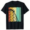 Cute Vintage Roller Coaster Amusement Park Graphic T-Shirts Men Clothing Streetwear Summer Women Short Sleeve Casual Tops Tees