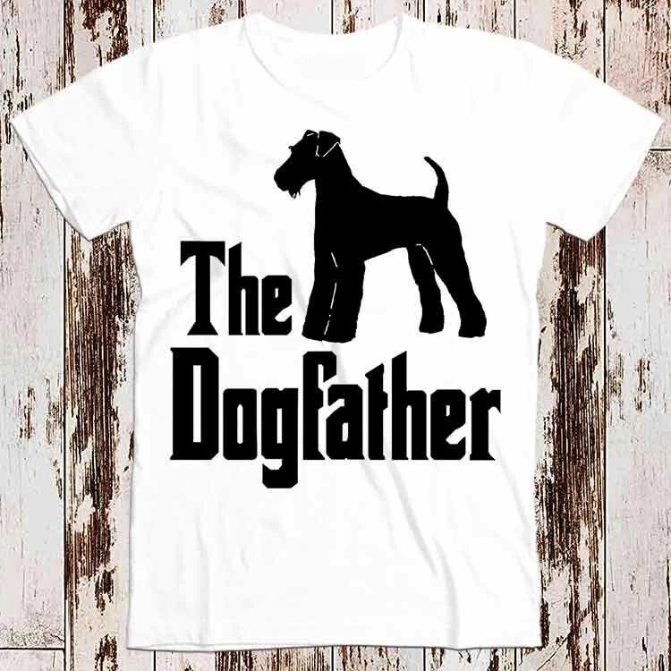 The Dogfather Airedale Terrier Silhouette T Shirt 8730 M
