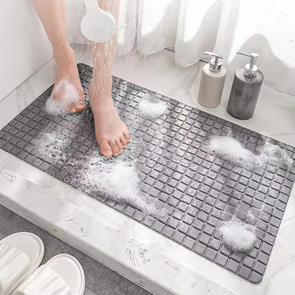Grid Texture Bathroom Pad with Suction Pad Pedal Pad Bathroom Rug Floor Mat  Washroom