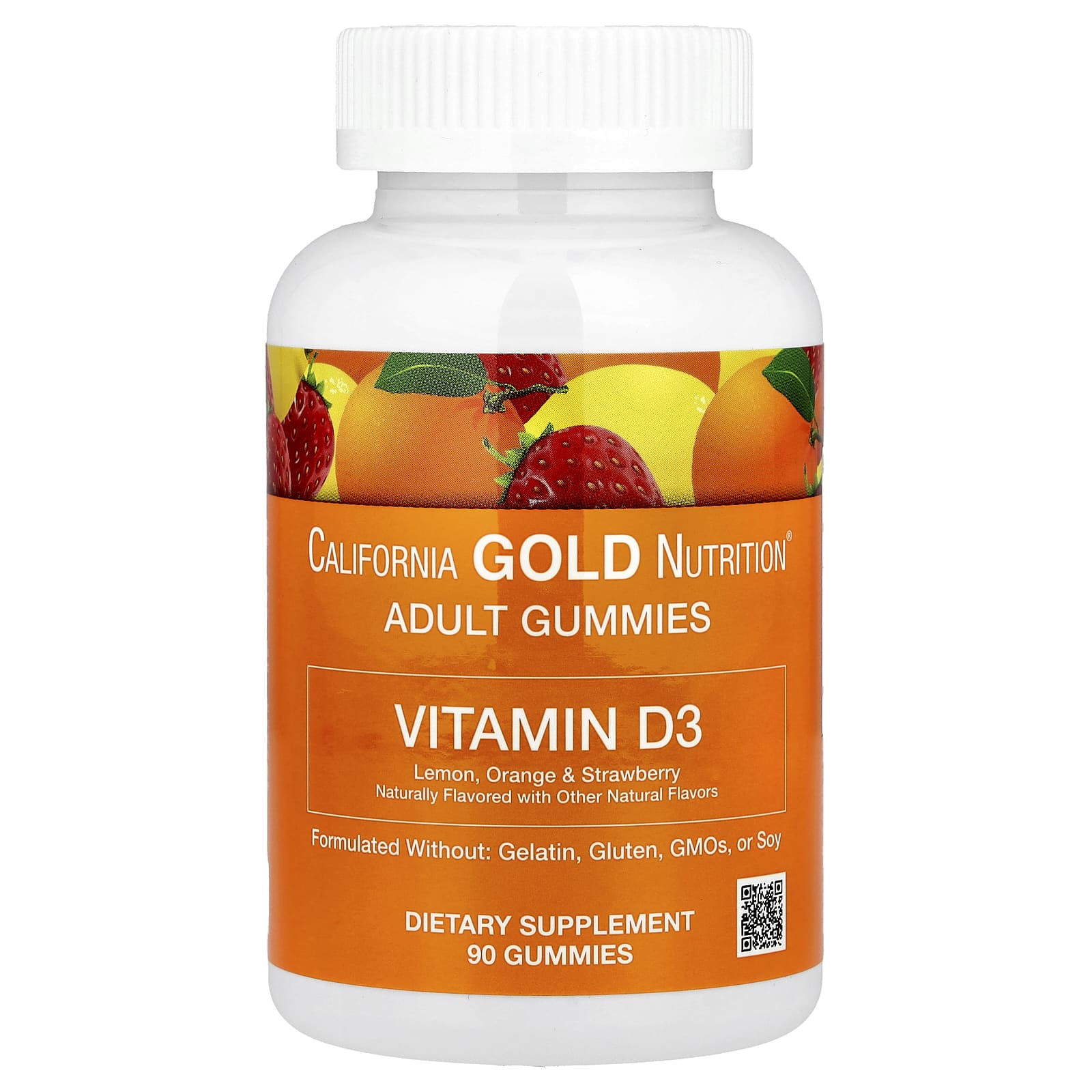 

Vitamin D3 Gummies, Lemon, Orange, Strawberry Flavors, 90 Gummies (25Mcg (1,000Iu) per Gummi)