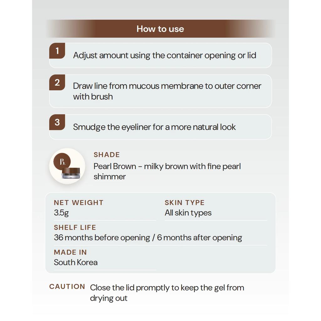 [03 Pearl Brown] BONCEPT Gel Eyeliner