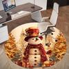 1PC snowman winter Office Round Area Rug, Under Office Chairs Bedroom Living Room Home Decor, Carpet for Office -1110150