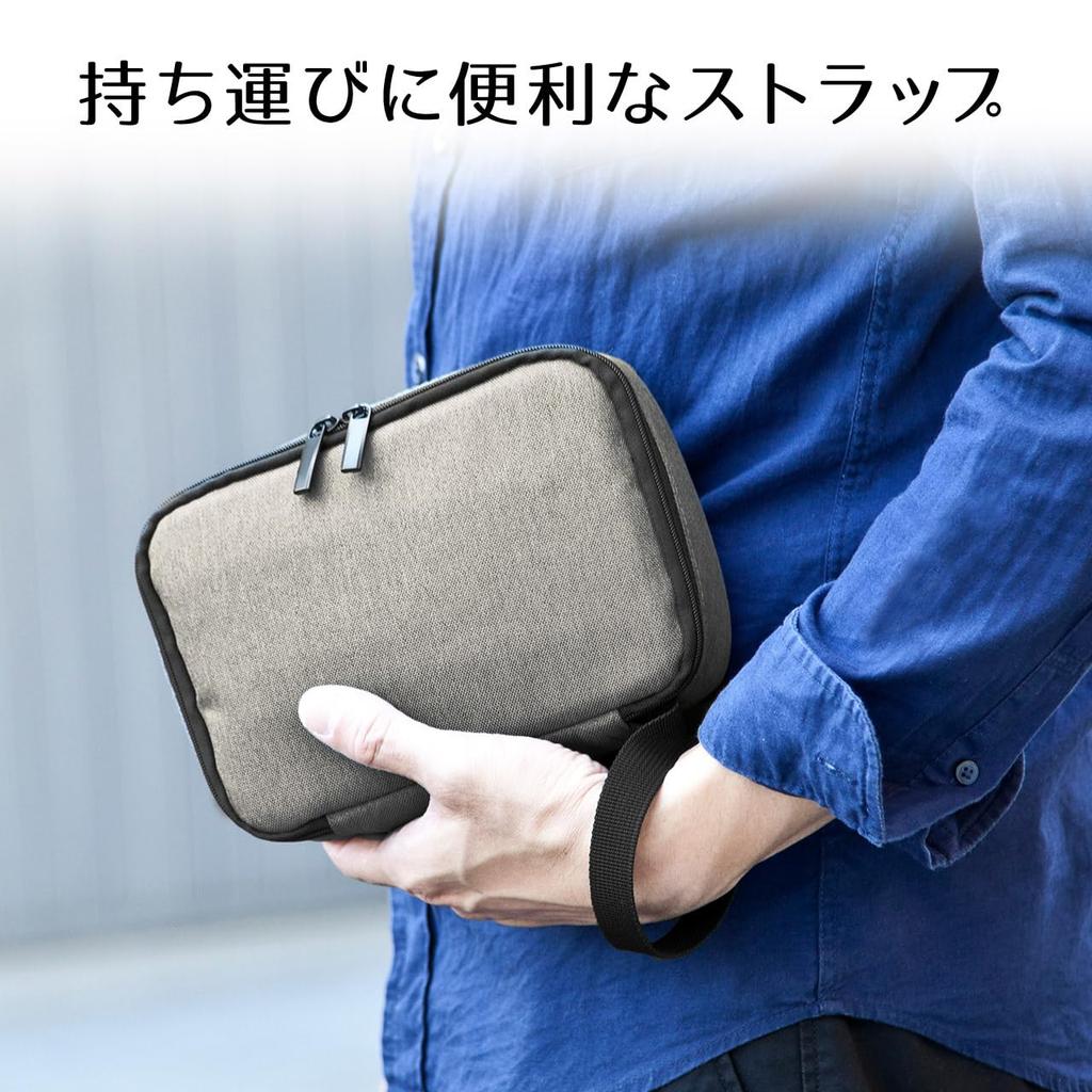 Sanwa Direct Gadget Trip Convenient Storage Pouch, Travel/Business Pouch, Navy, 200-BAGIN005NV