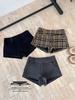 Damen Woll-A-Linien-Shorts für Herbst/Winter: Dicke, Schlankmachende, Bootcut-Stil, Scharfe Heißhosen.