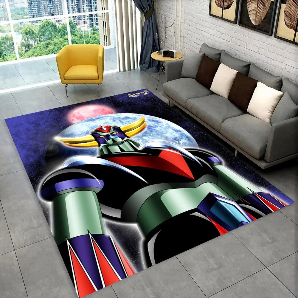 UFO Robot Grendizer Anime Cartoon Area Rug,Carpet for Home Living Room Bedroom Sofa Doormat Decor,kid Play Non-slip Floor Mat 3D