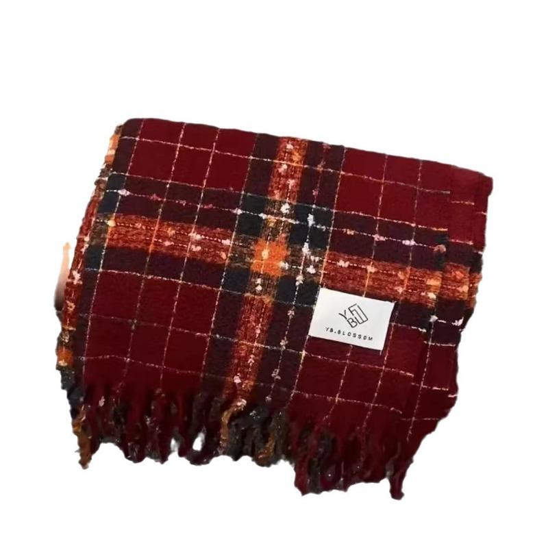 New red atmosphere red scarf Chinese New Year Christmas scarf women's long winter versatile knitted shawl scarf