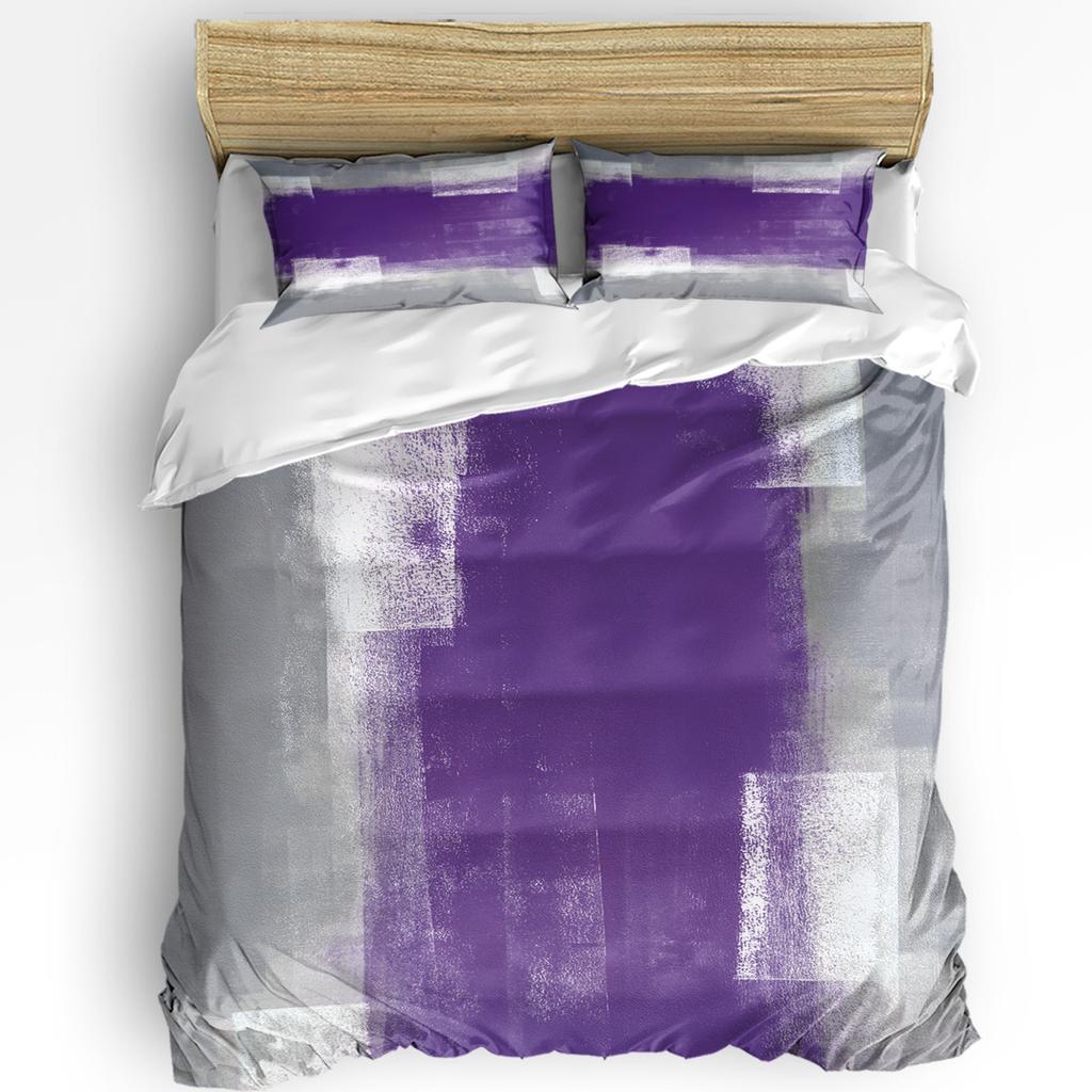 Orange Gray Abstract Oil Painting Texture Soft Duvet Cover With Pilow Case 3pcs Beding Set Comfortable Quilt Cover Double Bed Home Textile