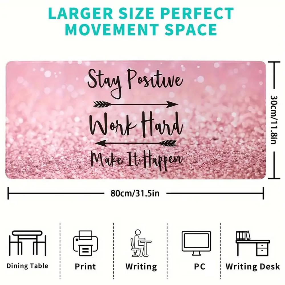 XXL Mouse Pad -31.5x15.7inch Extended Desk Mat with Non-Slip Base and Stitched Edge for Home.Office.Gaming, and Work