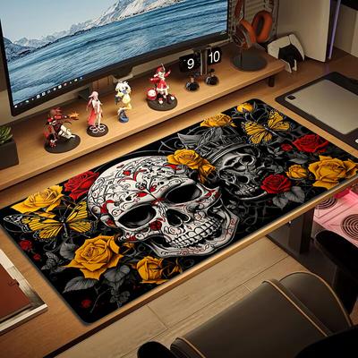 Skull Color Mouse Pad Large Gaming Table Cushion Non-slip Laptop Tablet Big Mousepad XXL Mat Mini PC Playmat With Lock Edge