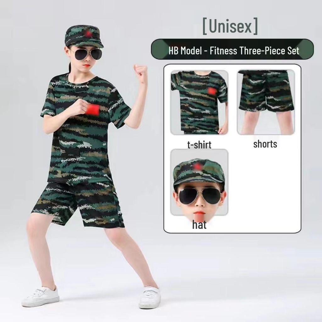 Çocuk Kamuflaj Askeri Üniformaları (Erkek ve Kız Çocukları İçin) - Anaokulu Eğitimleri, Yaz Kampları veya Okul Gösterileri İçin Mükemmel.