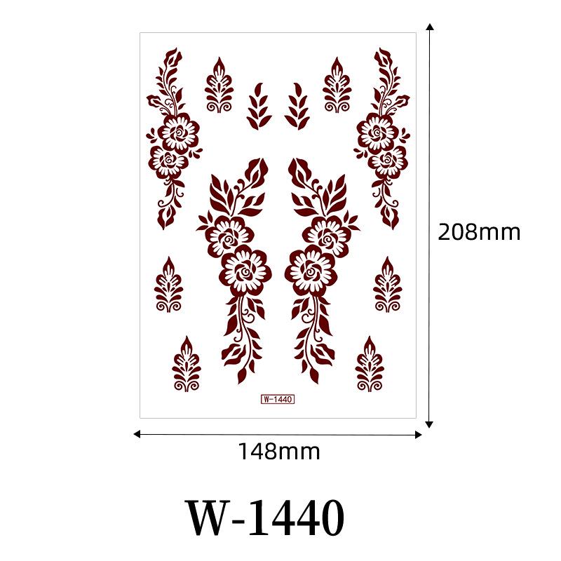 Zhengxiang 2025 Waterproof Brown Floral Lace Henna Tattoo Sticker