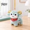 Decorative Hanging Ornament Zodiac Sheep Plush Mascot Doll, New Year Stuffed Goat with Festive Home Decor Gilded Horn & Embroidery, Cue Pendant,