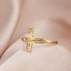 Stainless Steel Cross Rings for Women Men Christian Jesus Finger Rings Supernatural Jewelry Party Birthday Gift