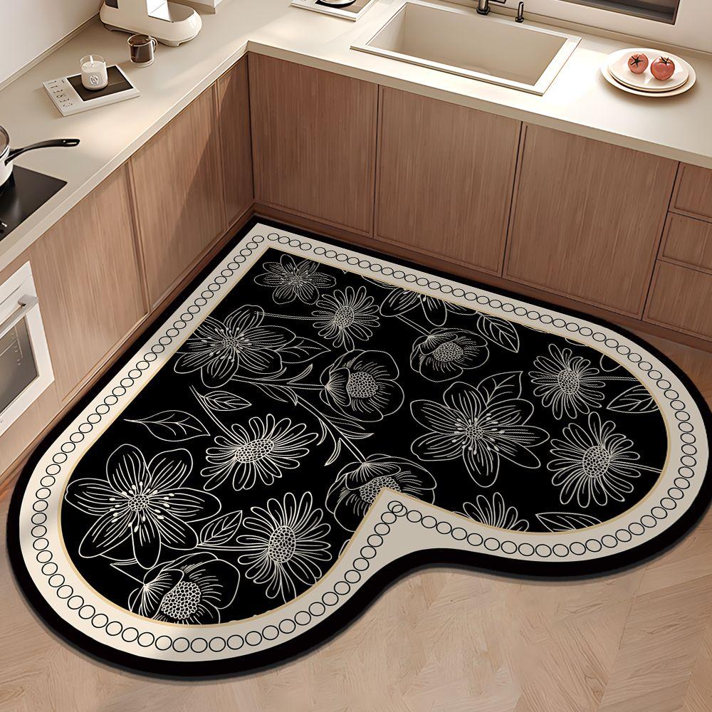 

Милый коврик в форме сердца, впитывающий грязь, устойчивый к износу и скольжению для кухни и ванной комнаты 80 * 80cm